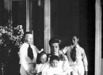 Future writer Vladimir Nabokov (1899-1977) with his mother, brother Sergei and sisters Elena and Olga. 1907. Photograph by Carl Bulla. Future writer Vladimir Nabokov (1899-1977) with his mother, brother Sergei and sisters Elena and Olga. 1907. Photograph by Carl Bulla.